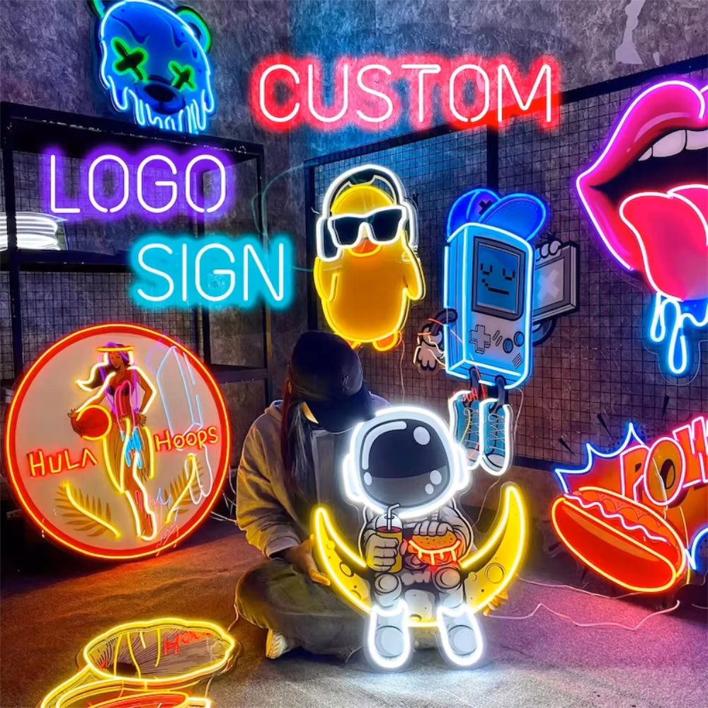 Custom UV Printed Neon Light Sign Anime Cartoon Game Character Logo For Wedding Party Home Aesthetic Wall Decor Indoor