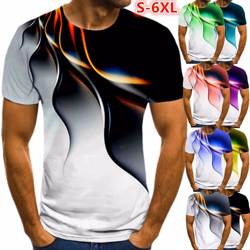 New classic personality flashing current light pattern 3D effect punk fashion casual sportswear boys and girls short