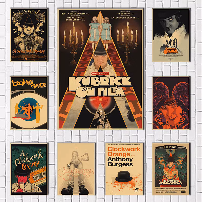 A Clockwork Orange Classic Movie Poster Home Furnishing decoration Kraft Movie Poster Drawing Wall stickers decorative