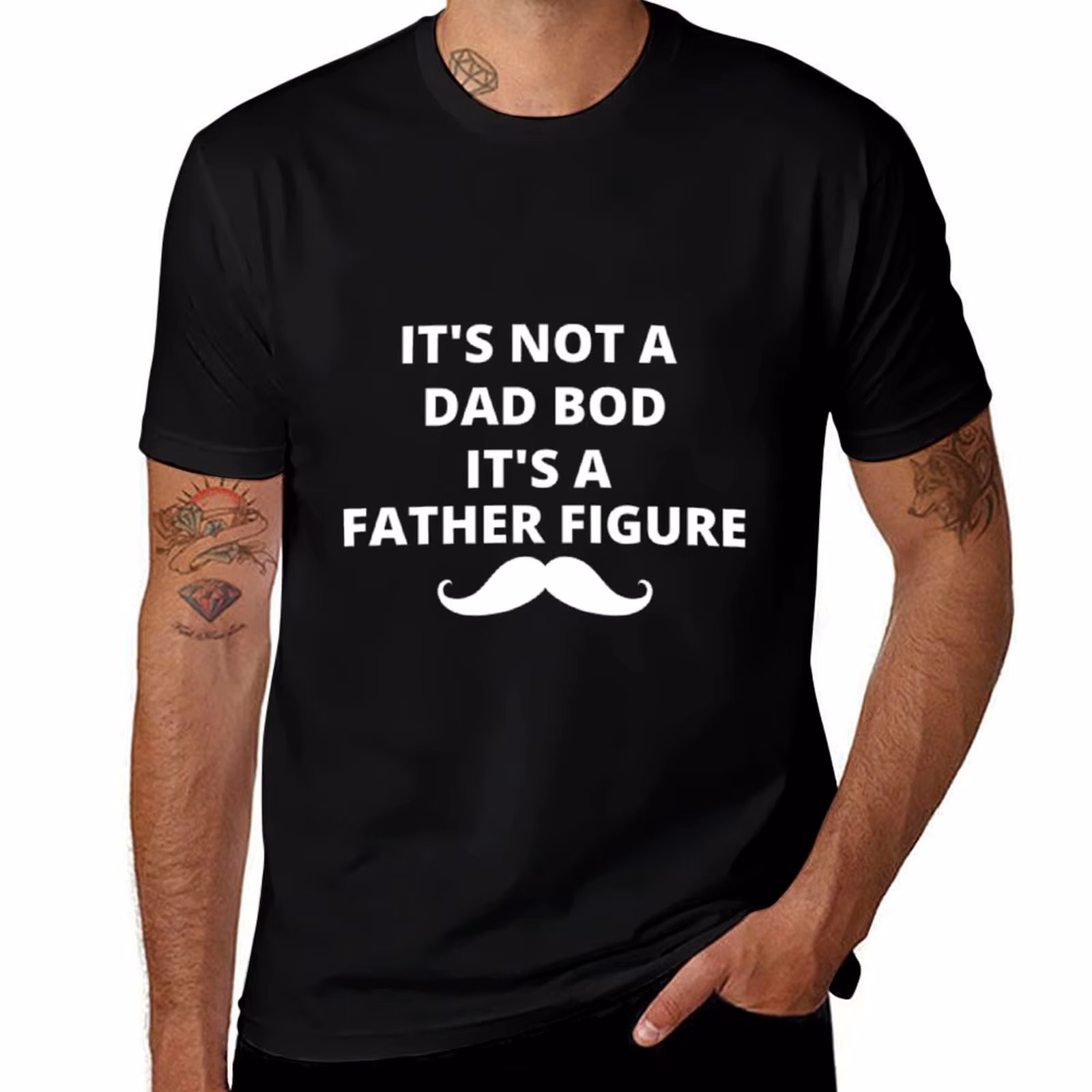 Fathers Day Its Not A Dad BOD Its A Father Figure Girl Dad Funny Humor Daddy Gift from Daughter Wife T-Shirt