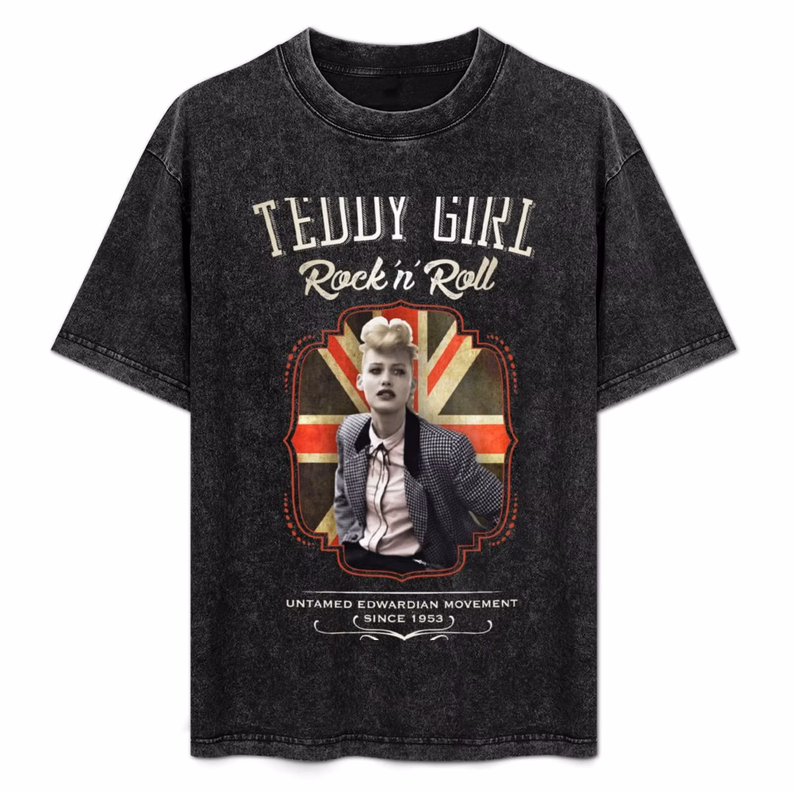 Teddy Girl Rock'n'Roll T-Shirt Casual Simple Design Short Sleeve Shirt