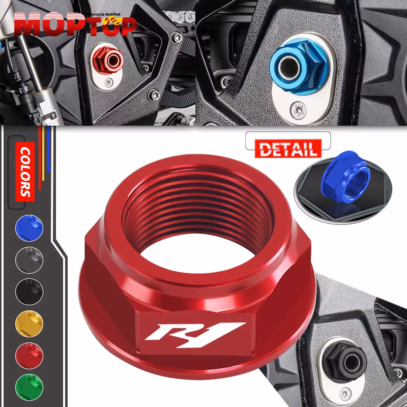 Motorcycle Accessories For YZFR1 YZF-R1 r1 2004-2006 Swing Arm Pivot Shaft Nut Bolt Protection Cover CNC Tuerca