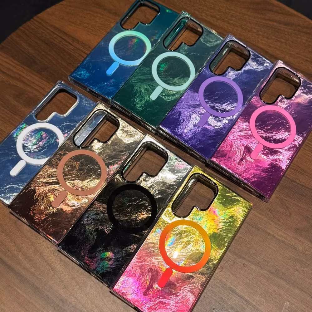 Fashion Gradient Color Phone Case For Samsung Galaxy S25 Ultra S24 Ultra S23 FE S22+ With Magnetic Wireless Charging