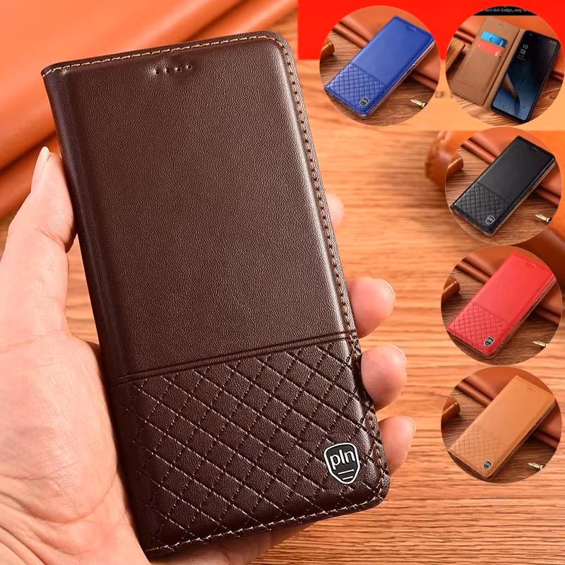 Retro Genuine Leather Flip Card Slots Phone Cover For iPhone 16 Pro Max 15 Pro 14 Plus 13 Pro 12 Mini 11 XR Xs Max SE 6