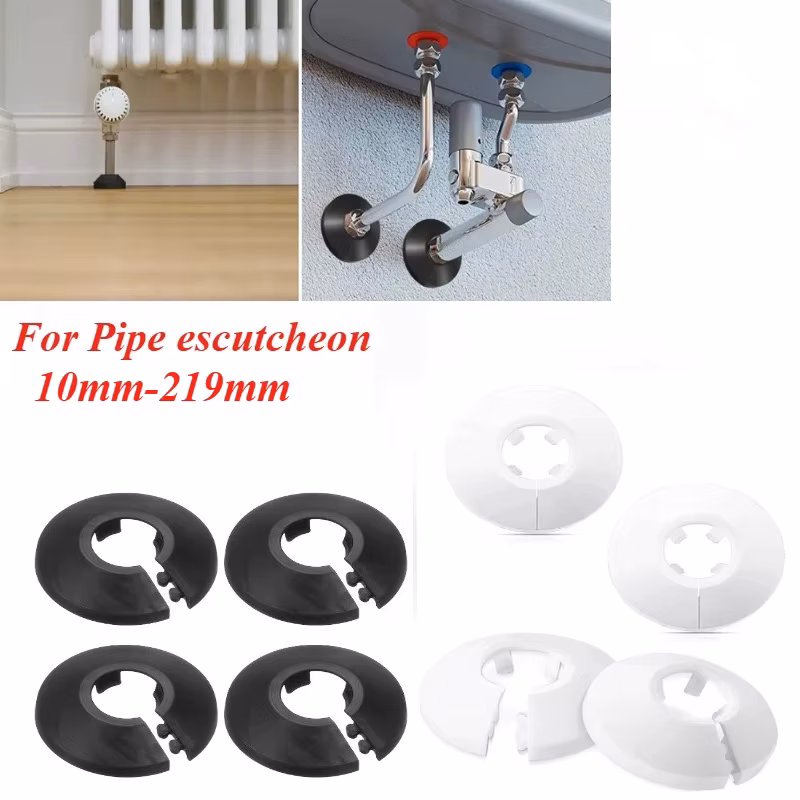 1-20pcs Uxcell 6Pcs Pipe Collar 13 17 21 25 33 35 41.5 44 50 64 75 90mm PP Radiator Escutcheon Pipe Cover Decoration