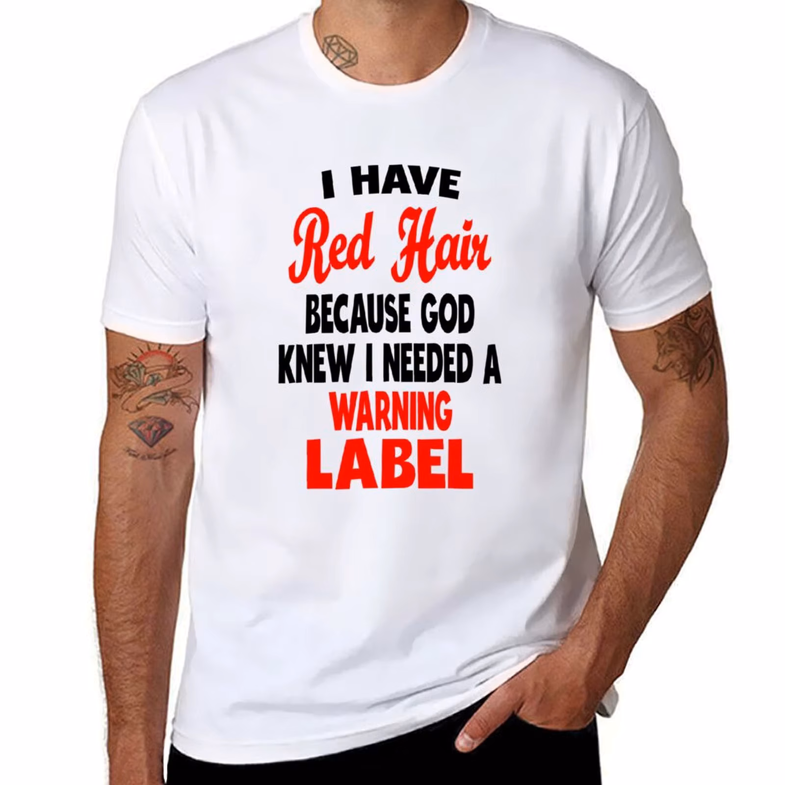 Funny Redhead Jokes I Have Red Hair Because God Knew I Need A Warning Label Ginger Girls Boys Kids T-Shirt