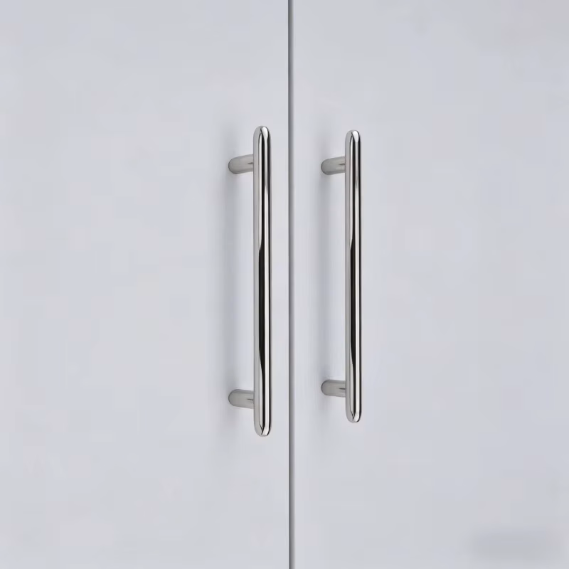 Modern minimalist polygonal glossy single-hole handle, niche creative zinc alloy wardrobe cabinet door drawer handle