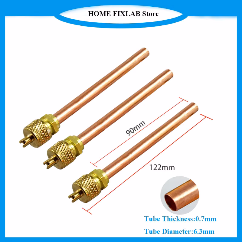 3PCS Valve 1 4" SAE 1 4" OD 6.35mm Hvac System AC Air Conditioner Refrigeration Access Valve Injection Core Filling