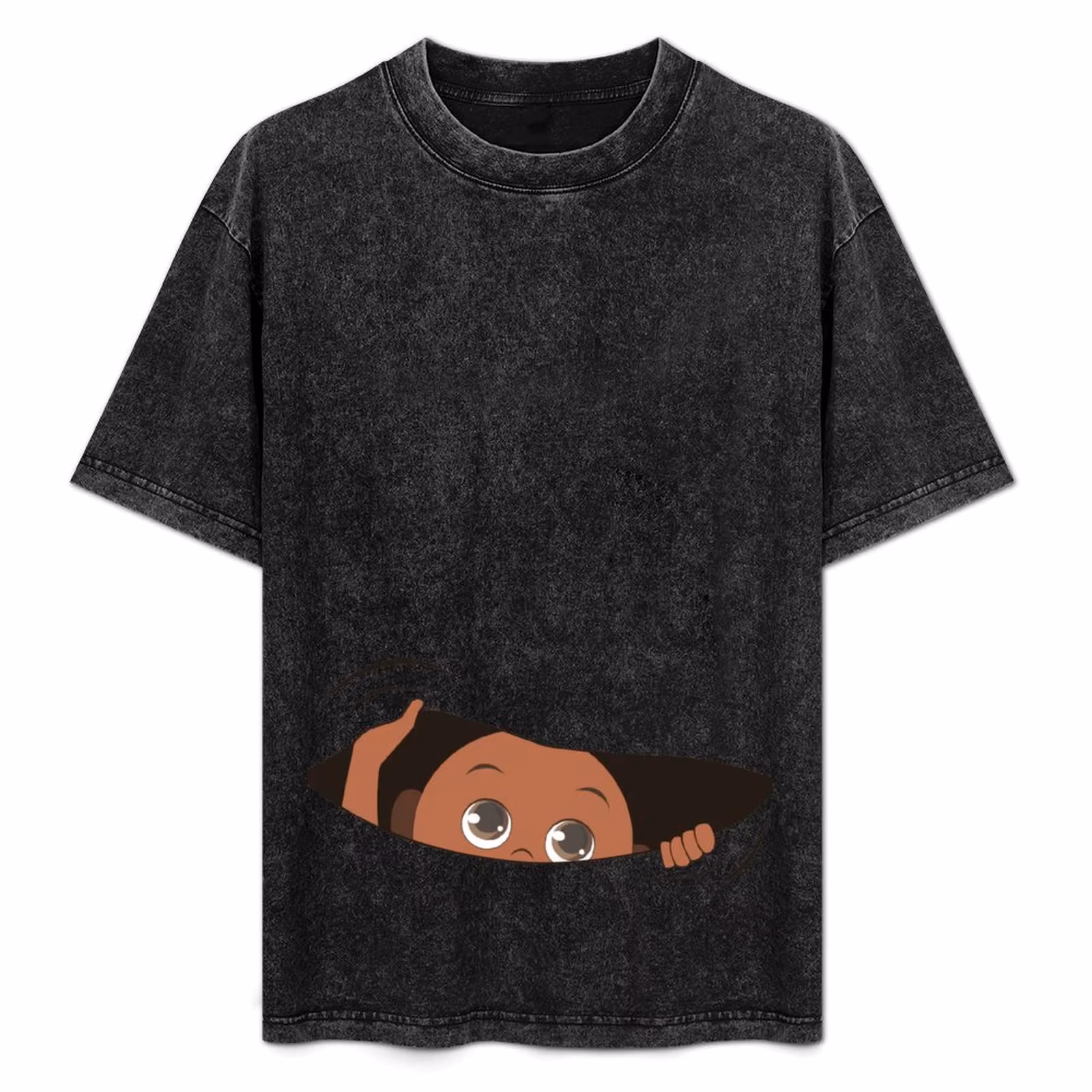 Funny Peeking Baby T-Shirt Comfortable Workout Short Sleeve Shirt