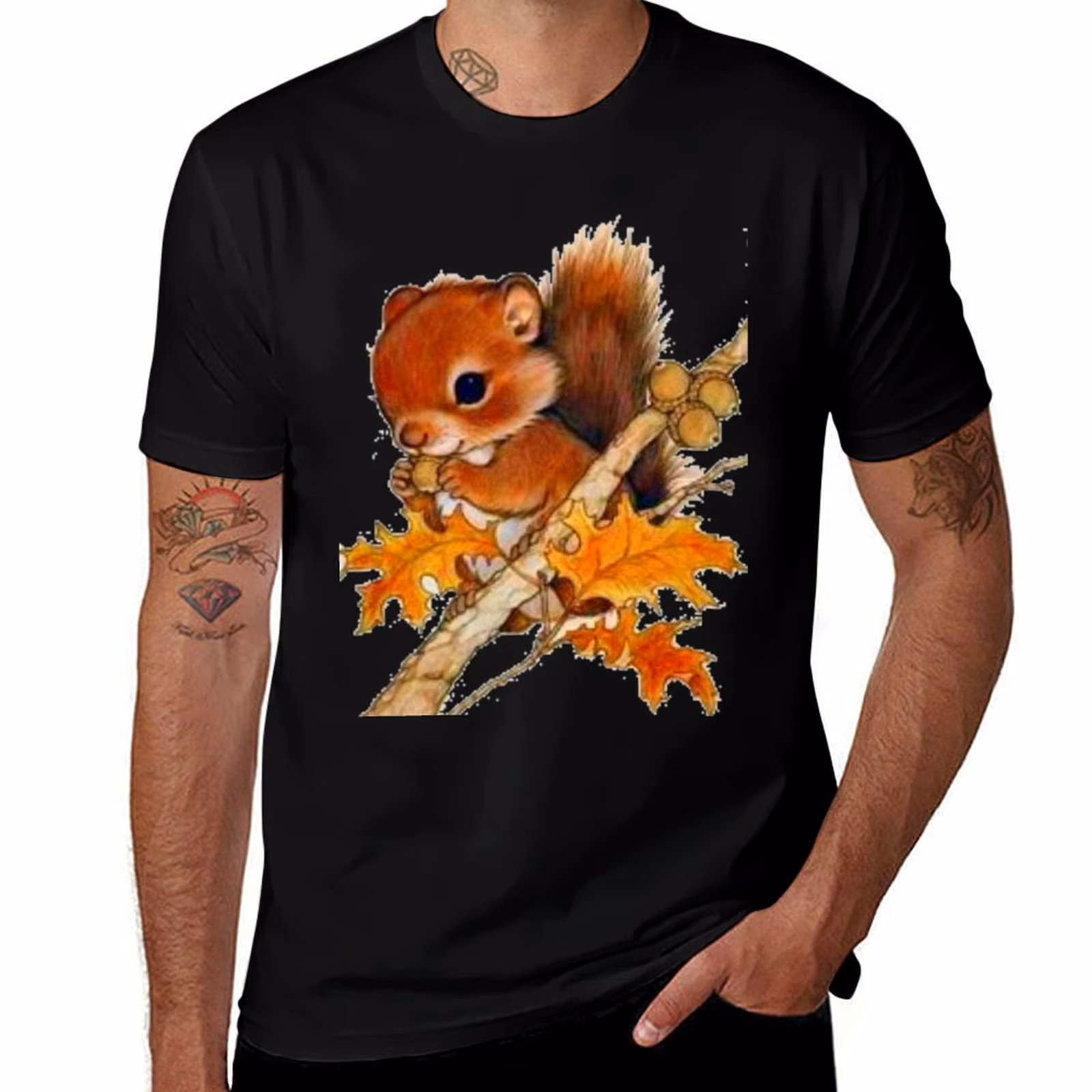 cute baby red squirrel T-Shirt Plus Size Lightweight Tee Shirt T-Shirt