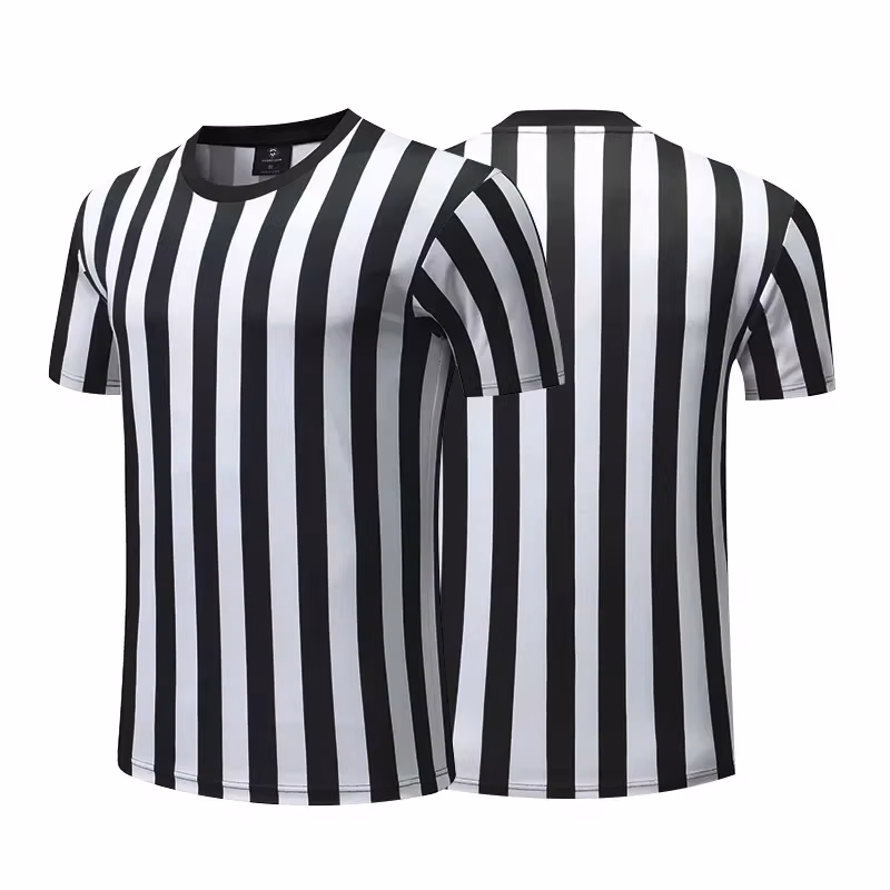 2026 Men Football T-shirts Black Soccer Uniform Breathable Soccer Referee Shirts Training Women Shirt Uniforms