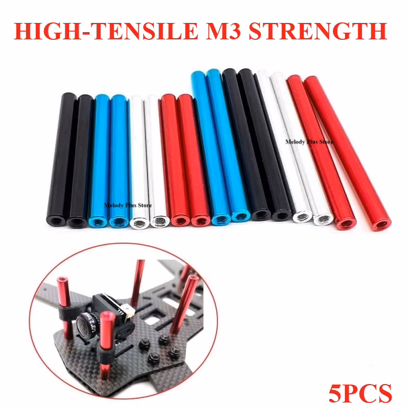 M3 Aluminium Standoff Alloy Tube Column 35 40 45 50 55 60 70 80 90 95 100 120mm OD 6mm for RC 1:10 DIY Quadcopter Car