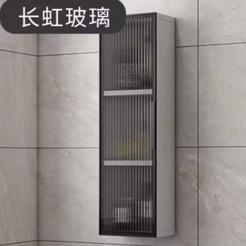 Space aluminum alloy bathroom hanging cabinet moisture-proof bathroom storage cabinet wall cabinet glass storage with