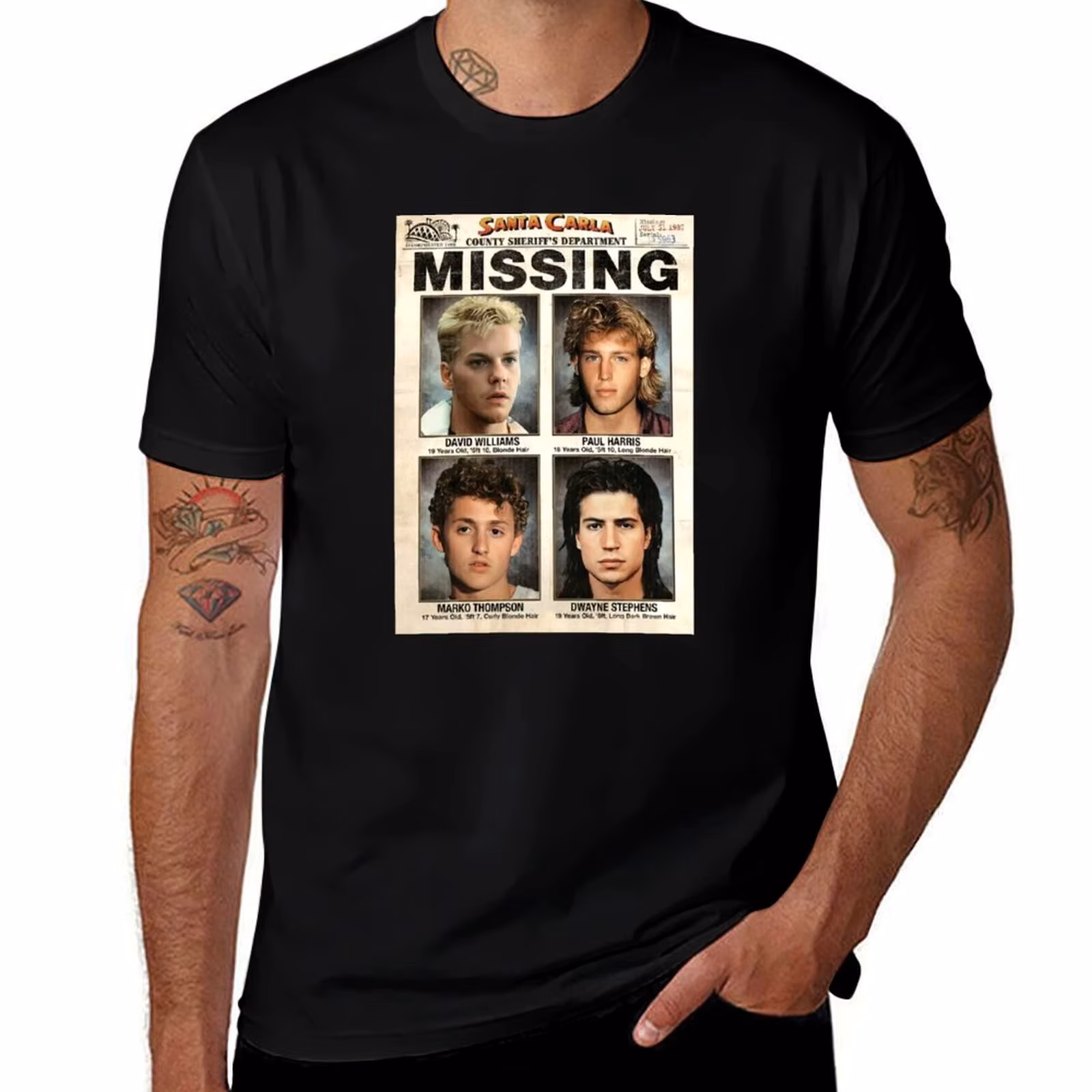 The Lost Boys Missing T-Shirt Casual Lightweight Short Sleeve Top T-Shirt