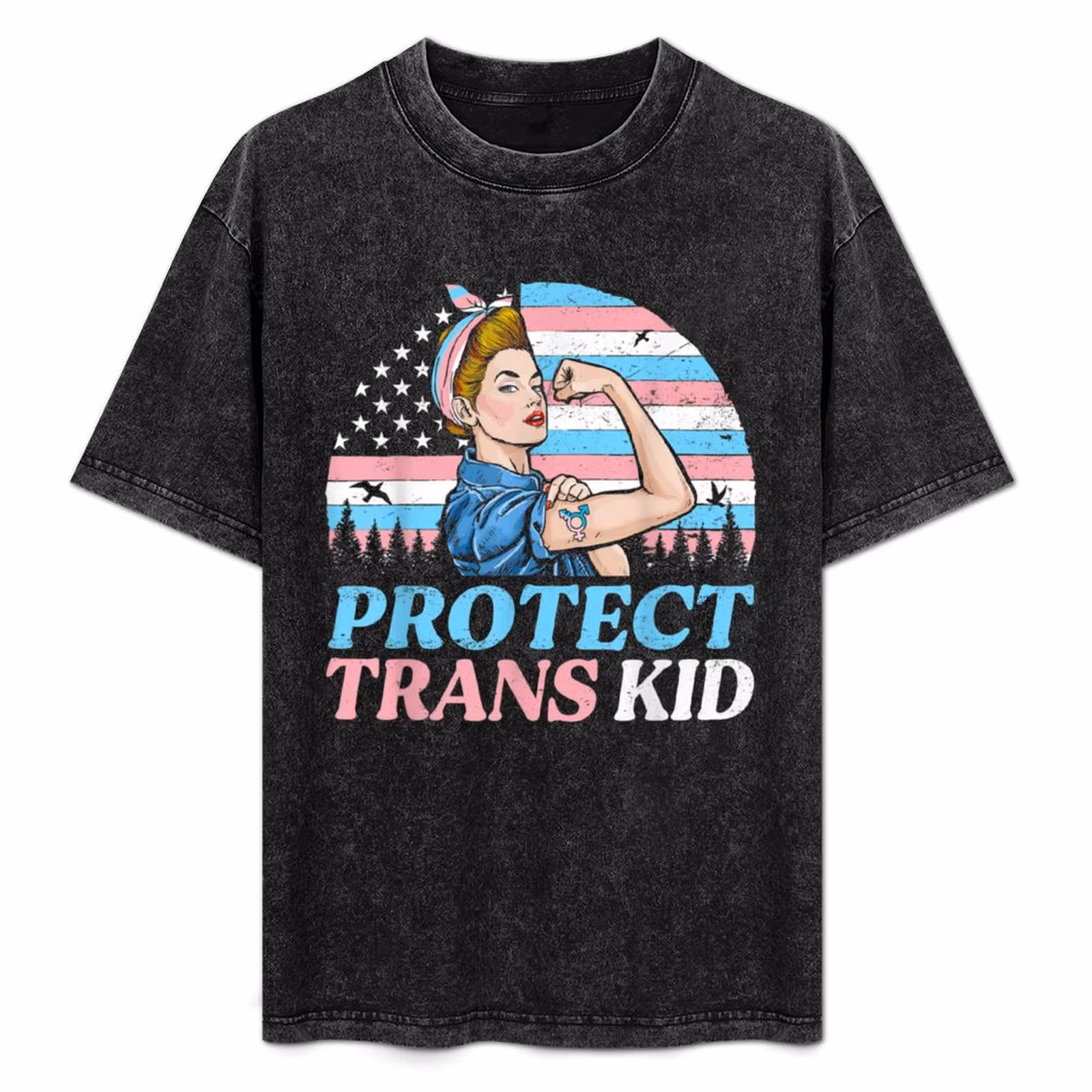 Protect Trans Kids Lgbt Support T-Shirt Soft Anti-Shrink Cotton Tee