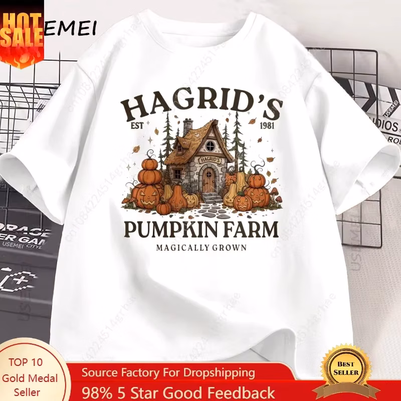 Fall Season T-shirt Autumn Pumpkin Retro Fall Vibes T Shirt Fall Girl Pumpkin Printed Tshirt Causal Cotton Short Sleeve
