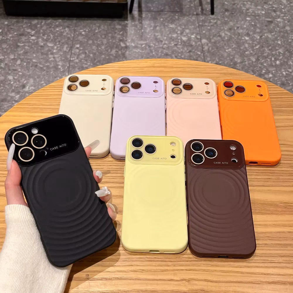 Simple Solid Color Magnetic Phone Case for iPhone 14 15 16 17 Pro Max with Protective Cover