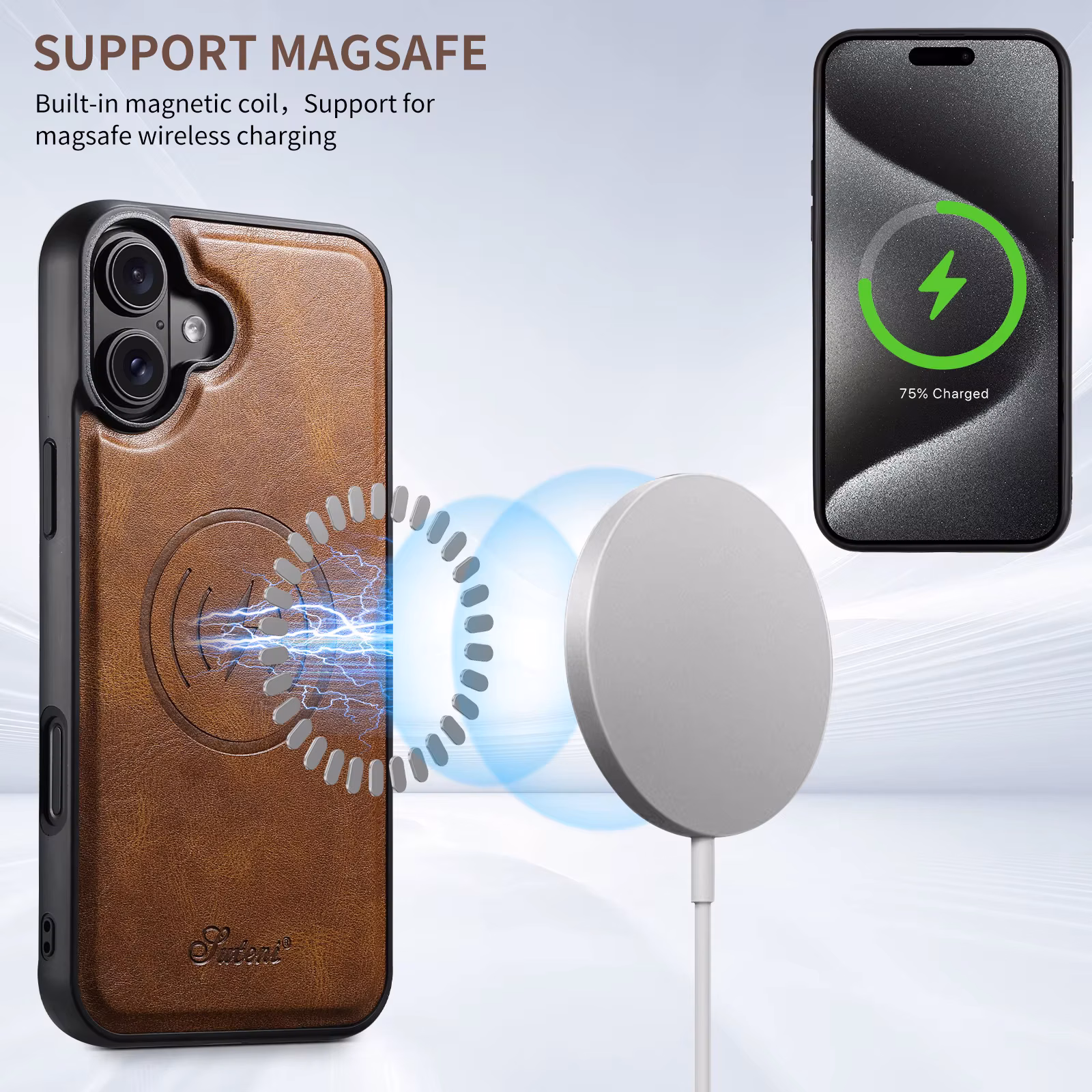 Back Magnetic Wireless Charging Phone Case for Samsung Galaxy S22 S23 S24 Plus S25 Ultra Protective Cover