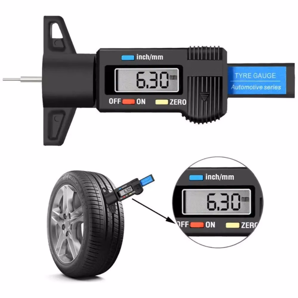 Digital Car Tyre Thickness Gauges Depth Meter for Safe Auto Tyre Tread Monitoring Tyre Wear Detection Measure Caliper