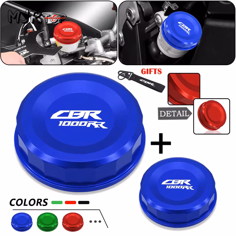 NEW cbr1000rr Motorcycle Front Rear Brake Clutch Fluid Reservoir Cover & Gift Keyring For CBR1000RR CBR 1000 RR