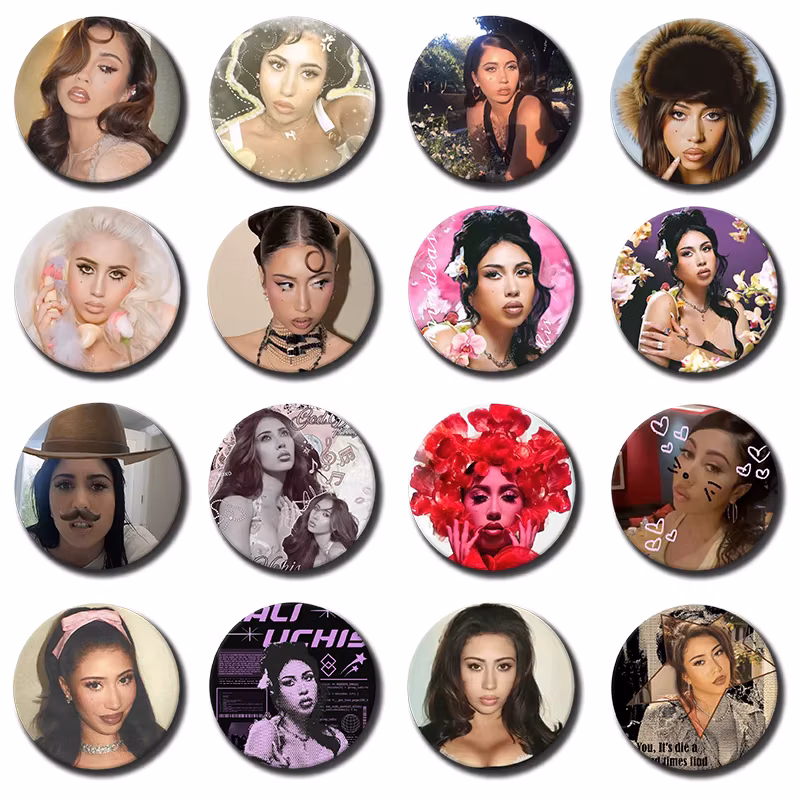 Kali Uchis Music Badges Pop Singer Round Exquisite Brooch Creative Lapel Pins for Clothes Hat Backpack Jewelry