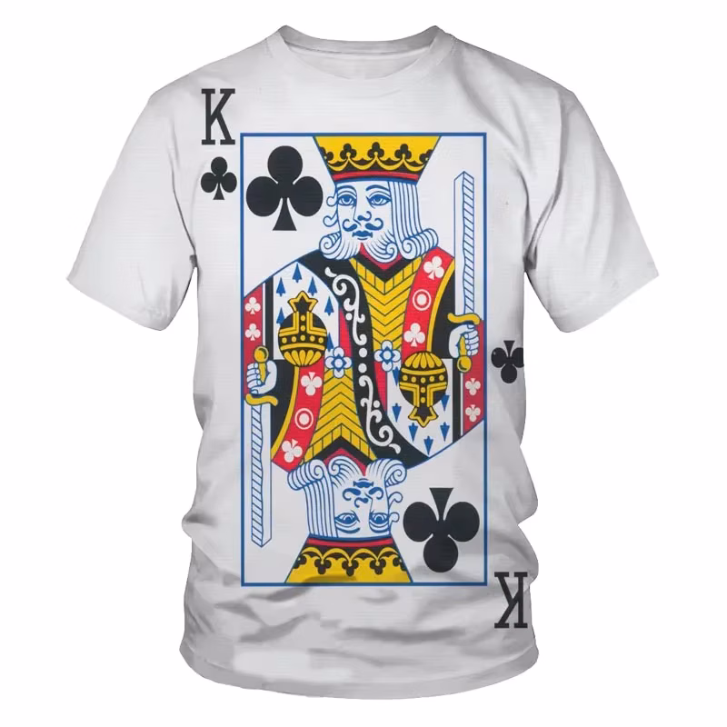 Playing Cards 3D Printed Men's Kids Fashion T-Shirts Poker Pattern Loose Comfortable Sportswear Breathable Streetwear