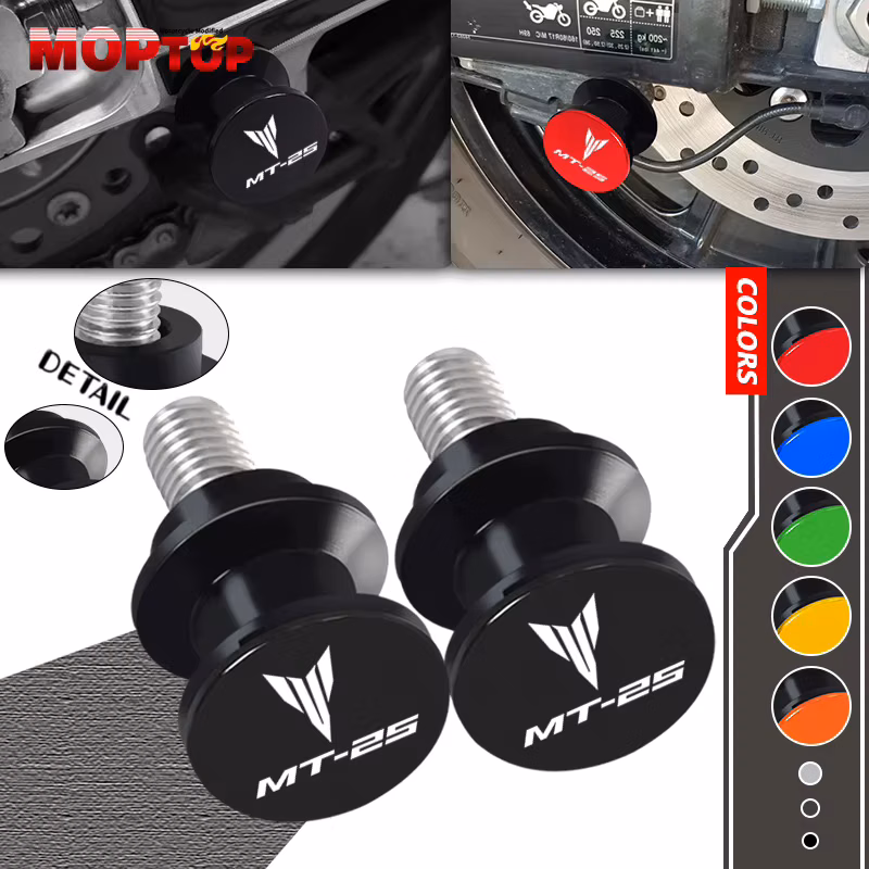 6MM Motorcycle mt25 mt125 Swingarm Spools Stand Screws Sliders Protector Accessories For MT-25 MT-125 MT25