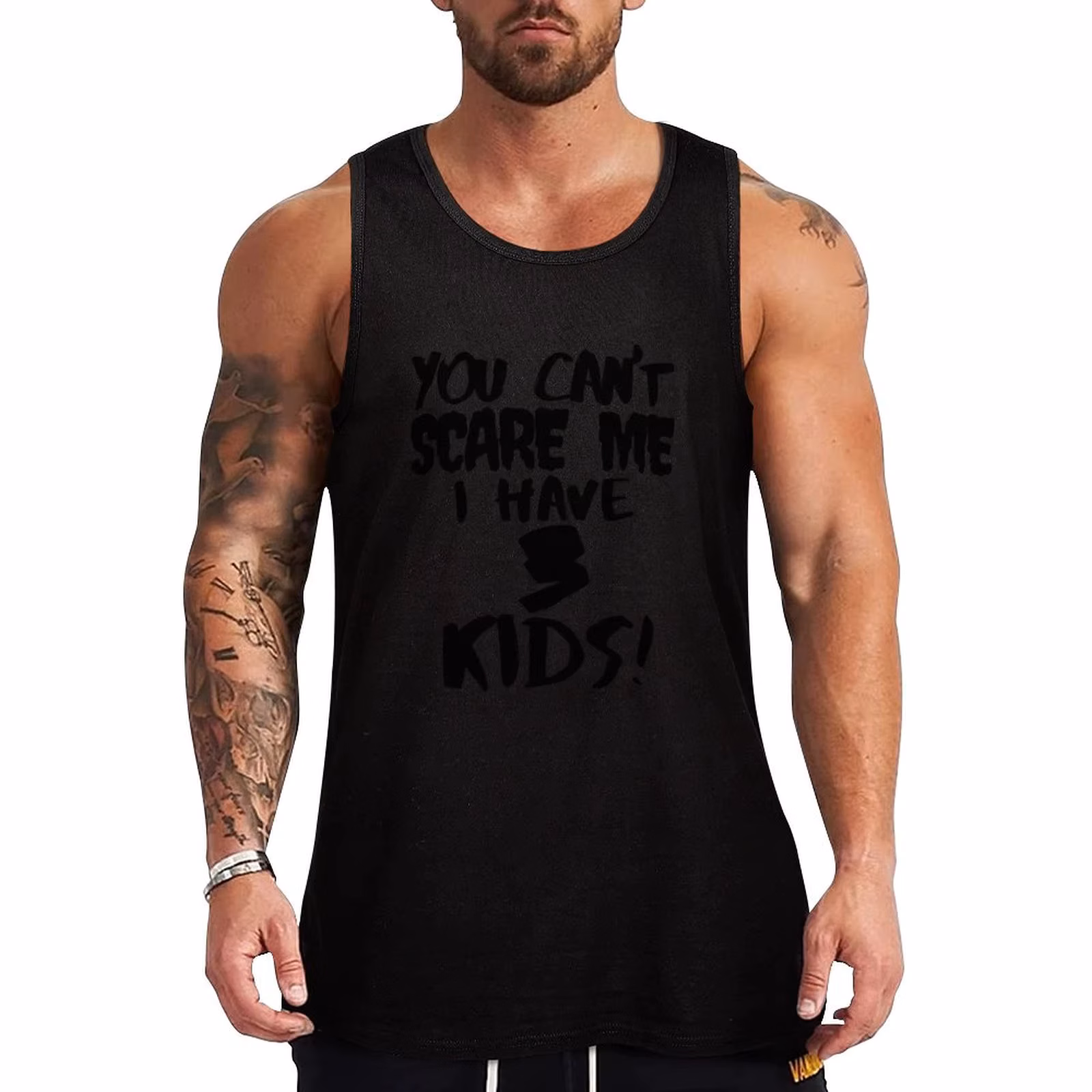 You Can't Scare Me I Have 3 Kids Tank Top Running Athletic Tank Top Moisture Wicking Sleeveless