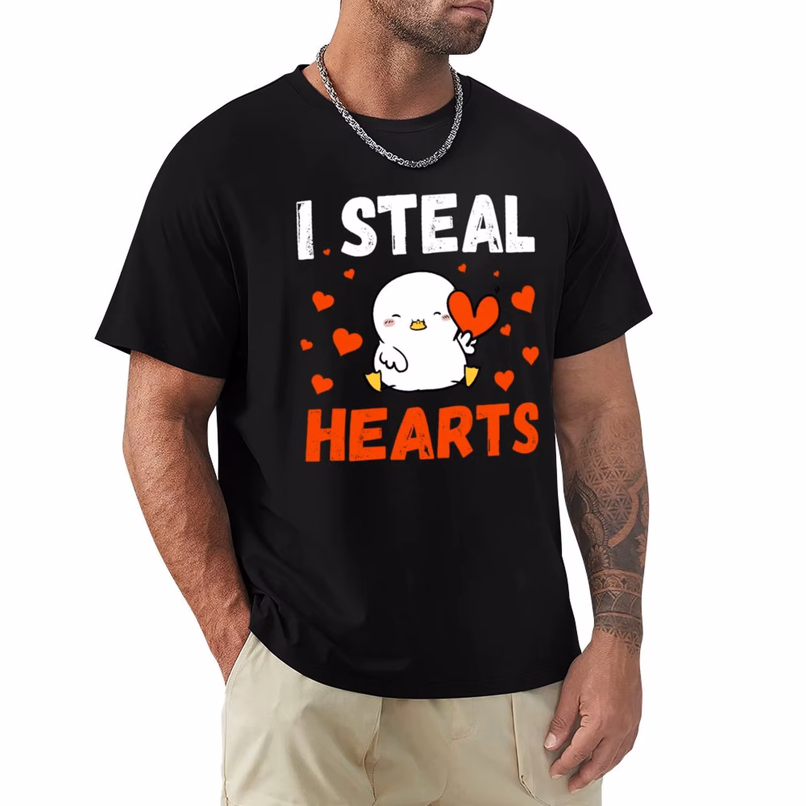 I Steal Hearts Valentines Day Funny Boys T-Shirt Utility Casual Work T-Shirt