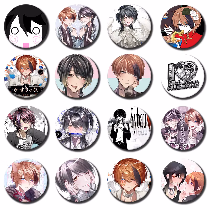 5mm 1PC HOT Anime Kasurich Anime Button Pin Handmade Brooch For Clothes Cartoon Badge Backpack Decoration Jewelry