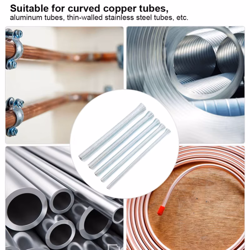 D9 5Pcs Bender Spring Elastic Curved Soft Tube Set Spring Steel Bending Pipe Accessories Spring Copper Pipe Bender