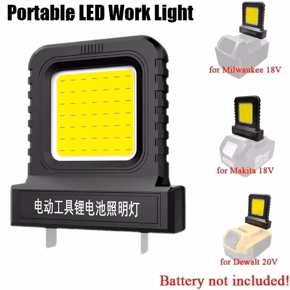 E9 21V Electric Tool with Universal Lithium Battery Powered LED Auto Repair Work Light Floodlight for Long Term Outdoor