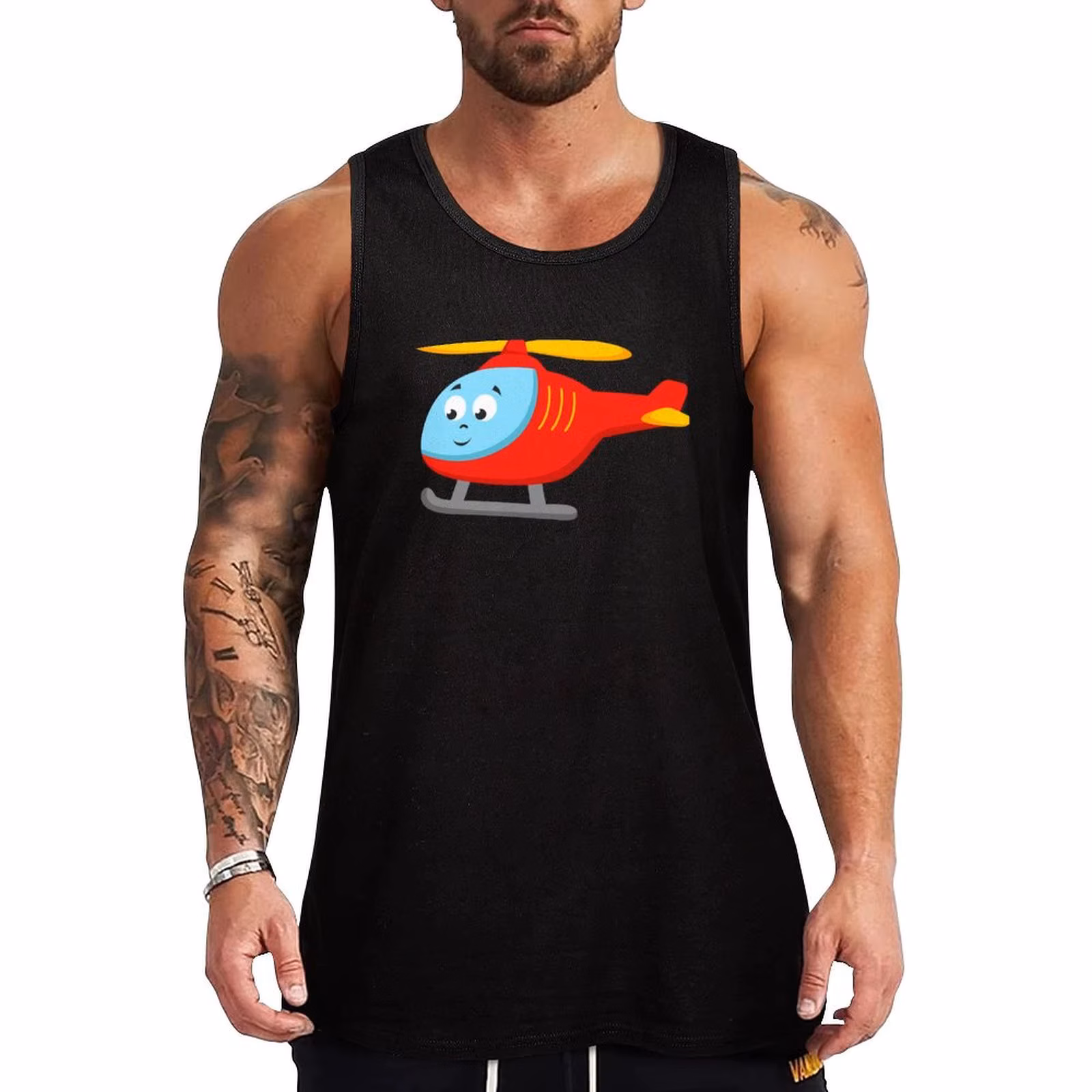 Red Helicopter Chopper for Kids Tank Top Casual Loose Tank Top Sleeveless Summer Beach Shirt