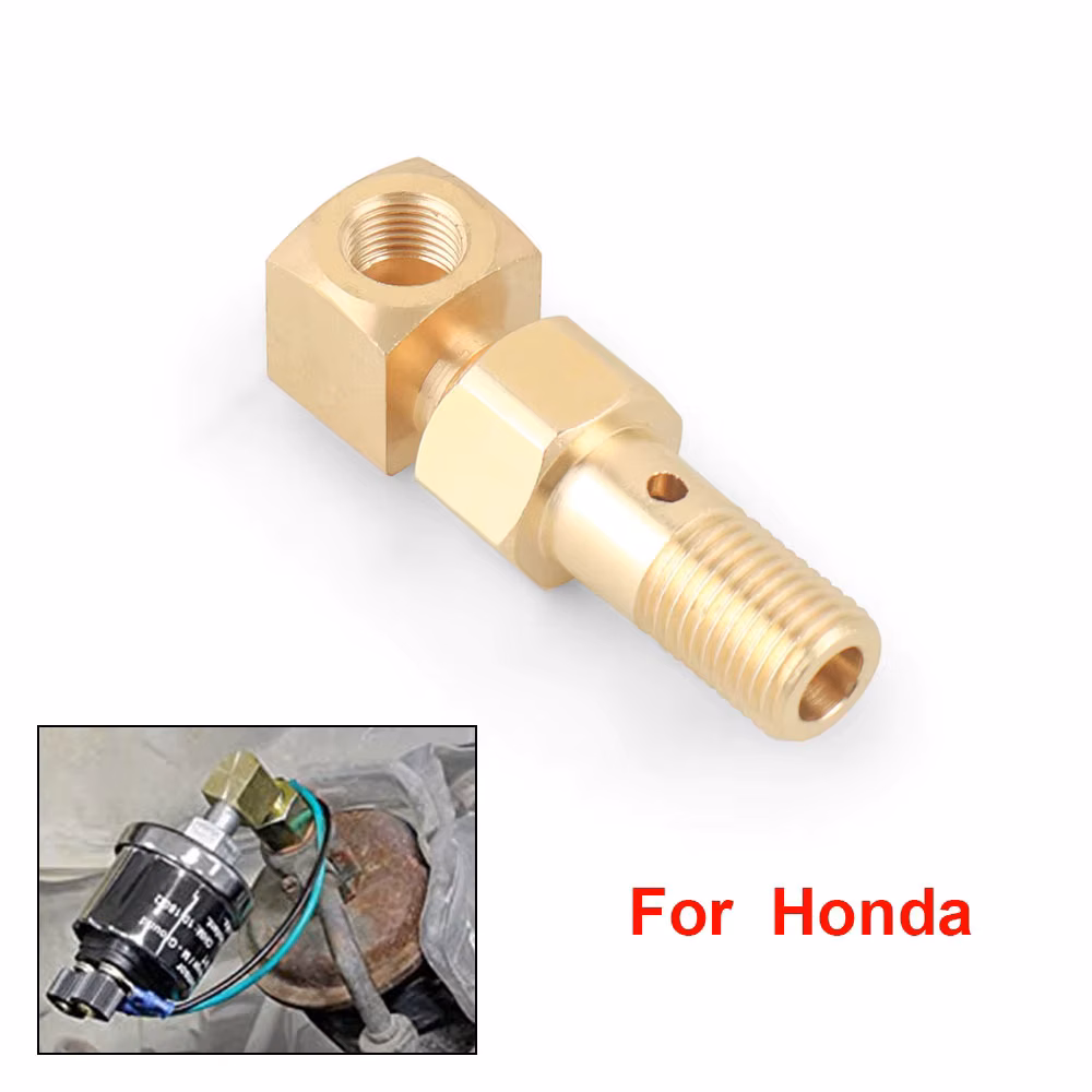 Car Fuel Pressure Gauge for Acura for Honda Banjo Bolt Adapter M12 x 1.25 to 1 8-27 NPT Female to Male 90 Degree Elbow