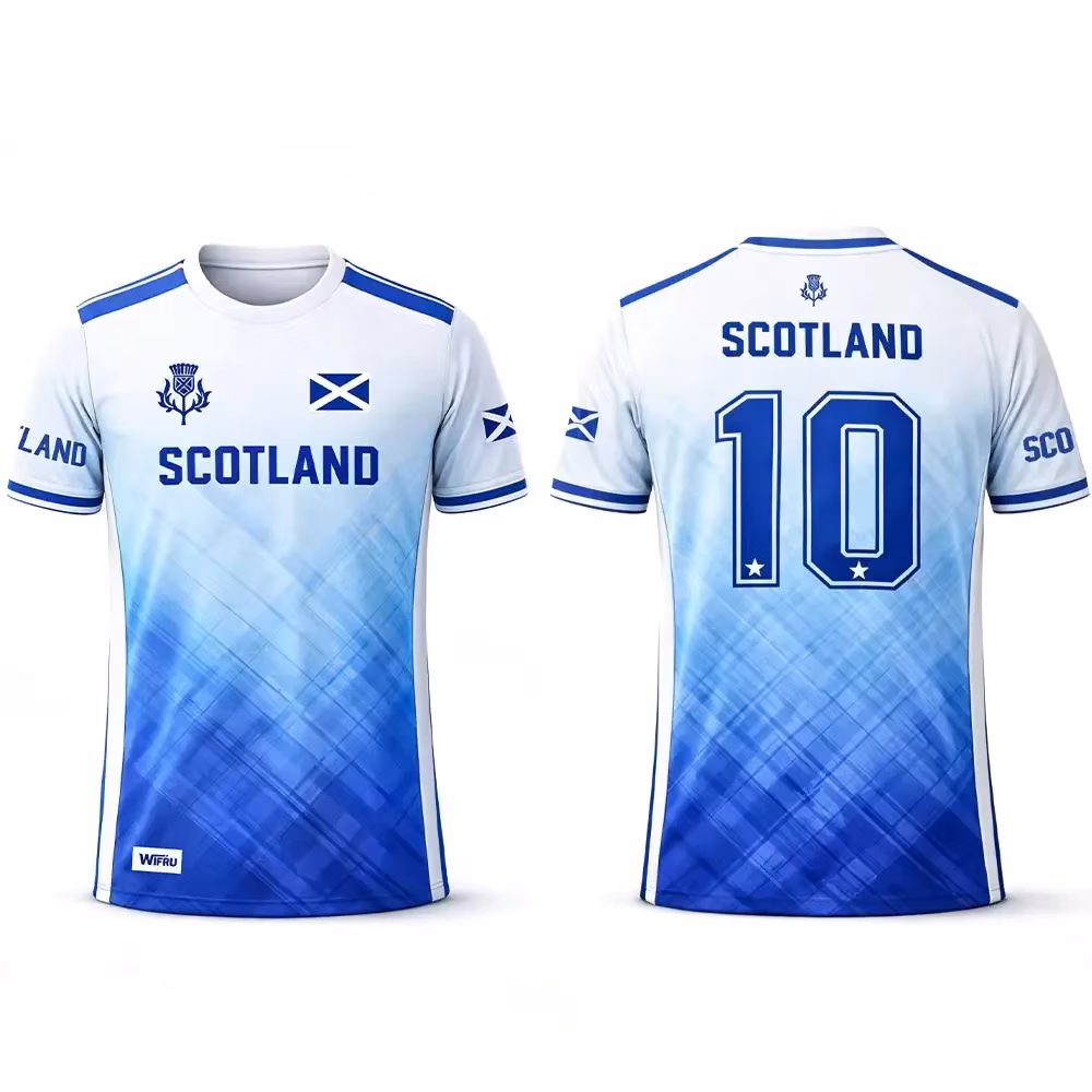 Scottish Tartan Flag Men's T-shirts Fashion Football Jersey Casual O-neck Short Sleeve Tees Outdoor Soccer Sports