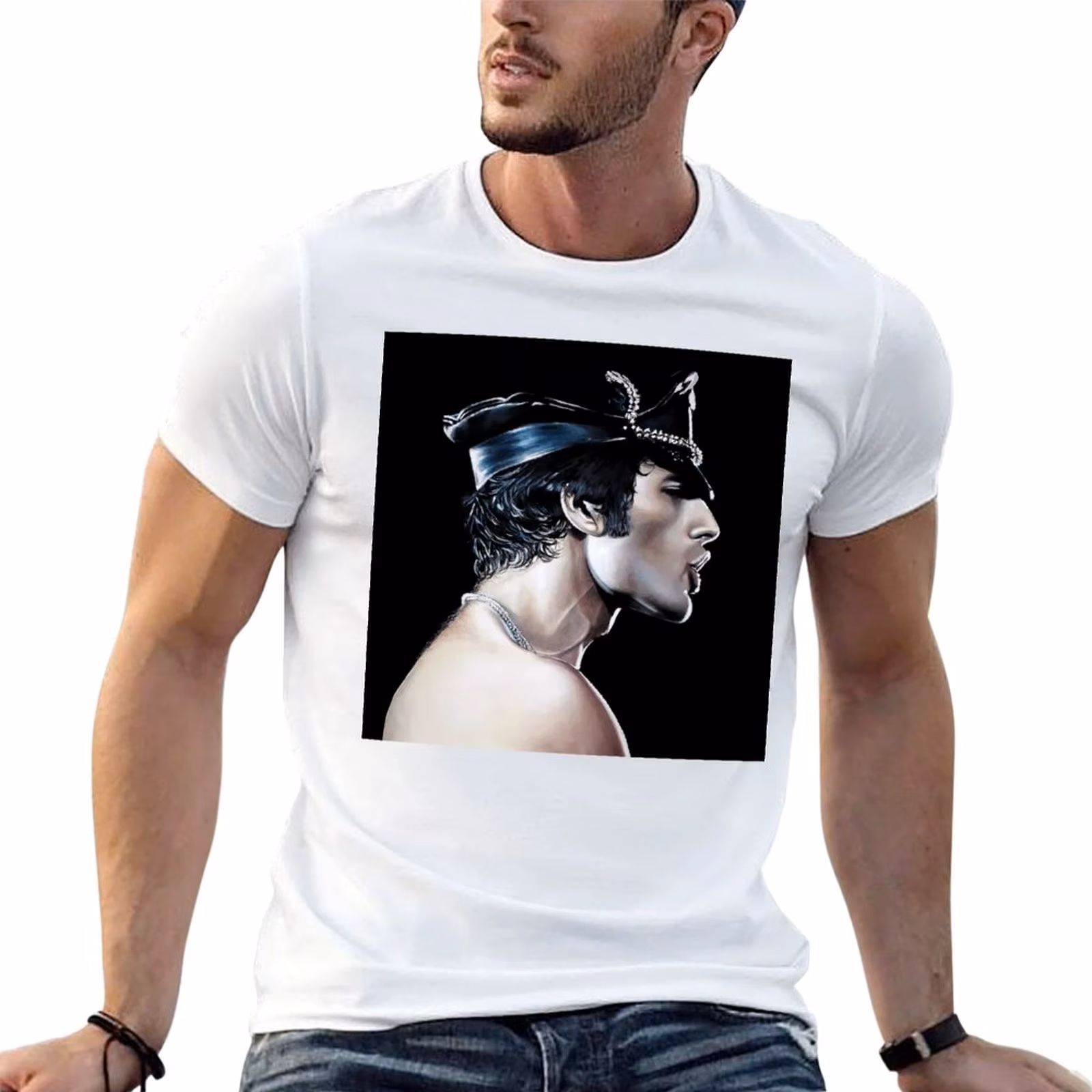 Leather Boy T-Shirt Classic Crew Neck Cotton T-Shirt