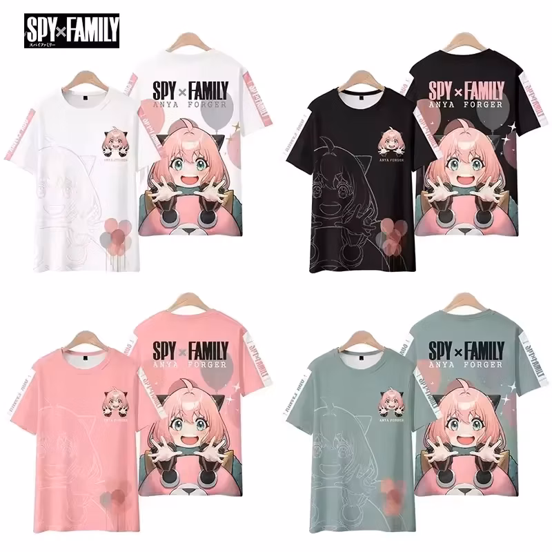 Spy X Family 3D Print T-Shirts Anime Harajuku Kawaii Girl Anya Boys Cosplay Oversized T Shirt Tops Tees Gift Kids Gift