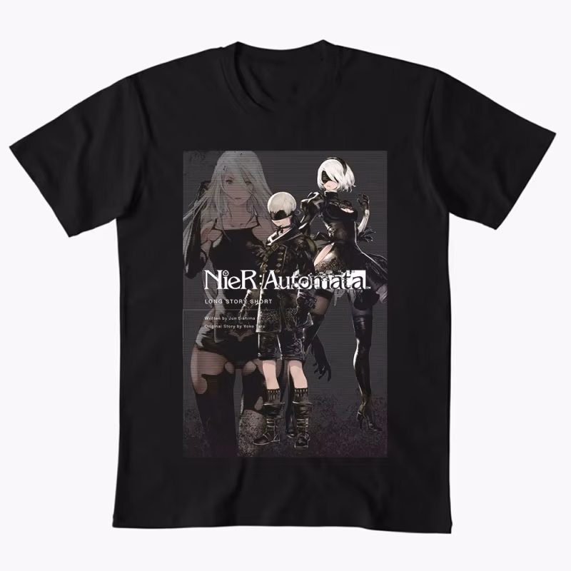 2B NieR Automata Yorh No. 2 Type B Anime T-shirt for Gamer 0607 Waifu Girl Cyber Punk Graphic Clothes Y2K Tee US Size