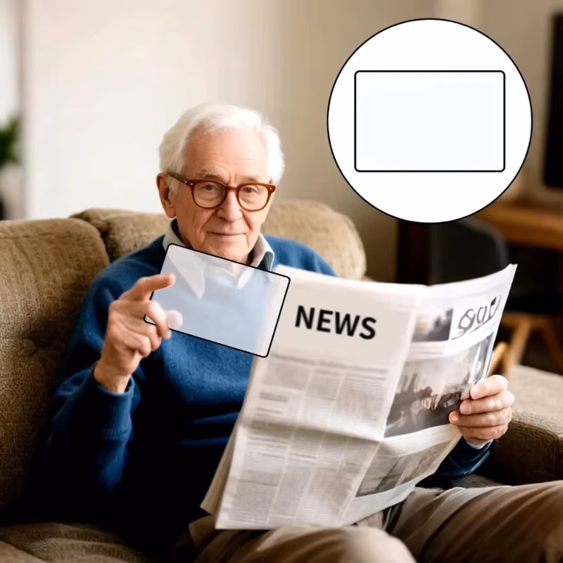1PC Magnifier Magnifying PVC Plastic Sheet Easy Handhold Full Page Reading Aid Low Vision for Books Reading Newspaper