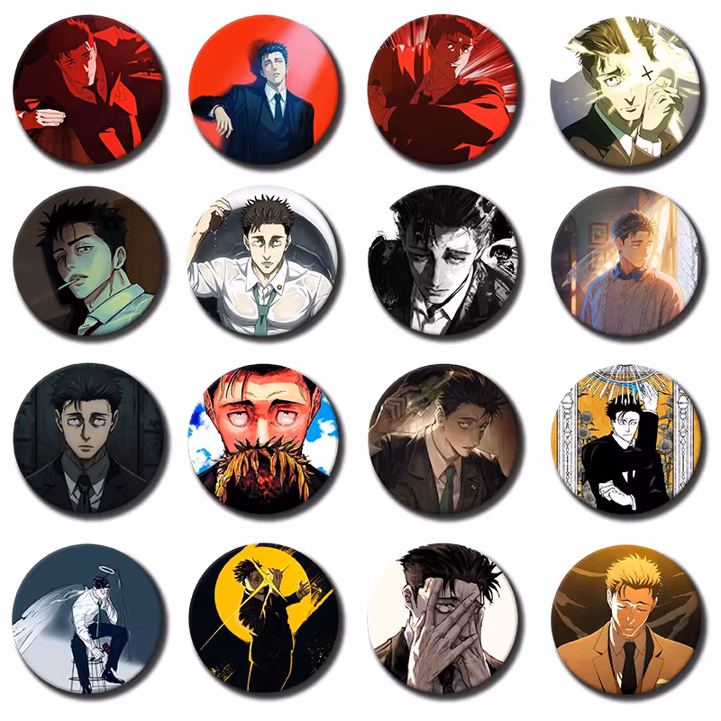 Anime Character Hiromi Higuruma Badge Cartoon Role Playing Round Pin Snap-in Brooch for Bag Clothes Accessories