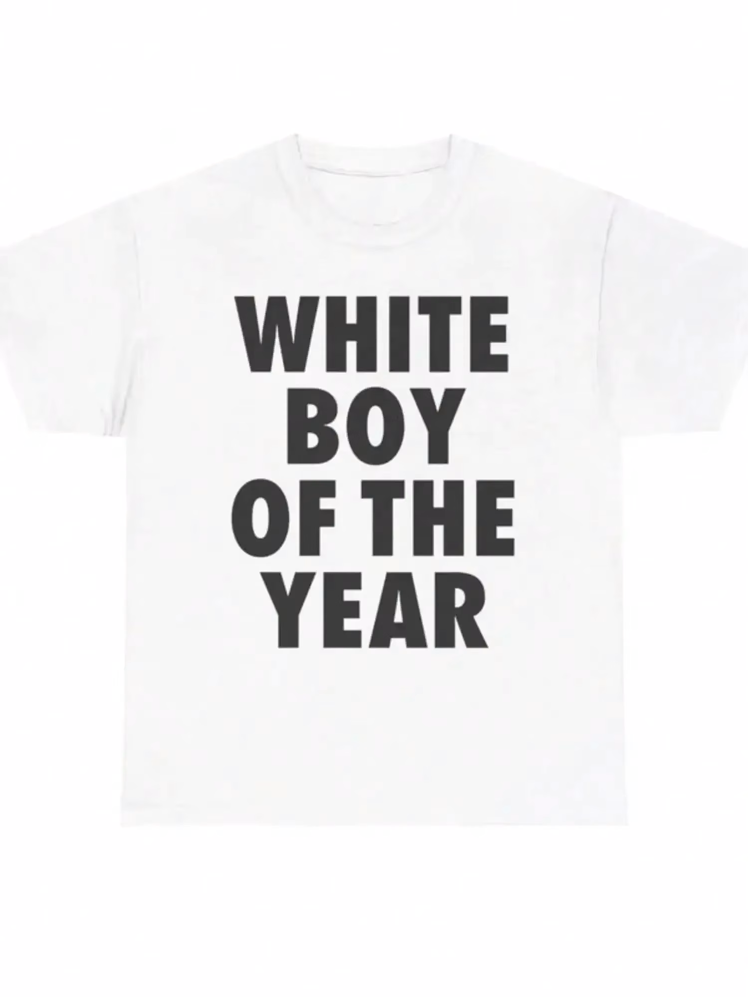 White BOY OF THE Year T Shirts Cotton Print Short Sleeve T-shirt Retro Casual Streetwear Vintage Tee Fashion Loose Top