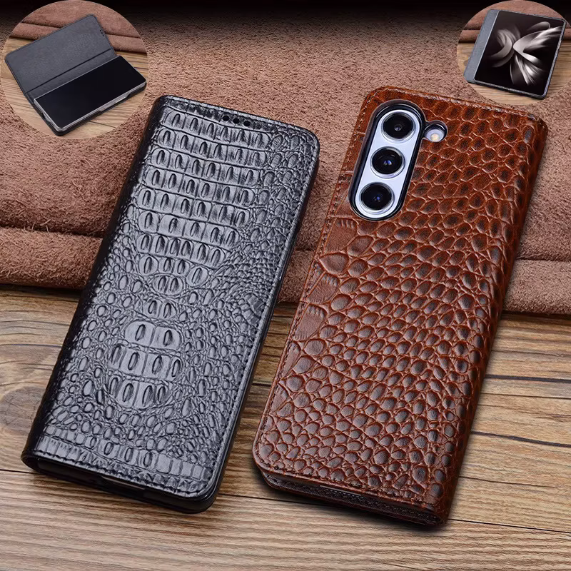 High Grade Business Genuine Leather Folding Phone Cover For Samsung Galaxy Z Fold6
