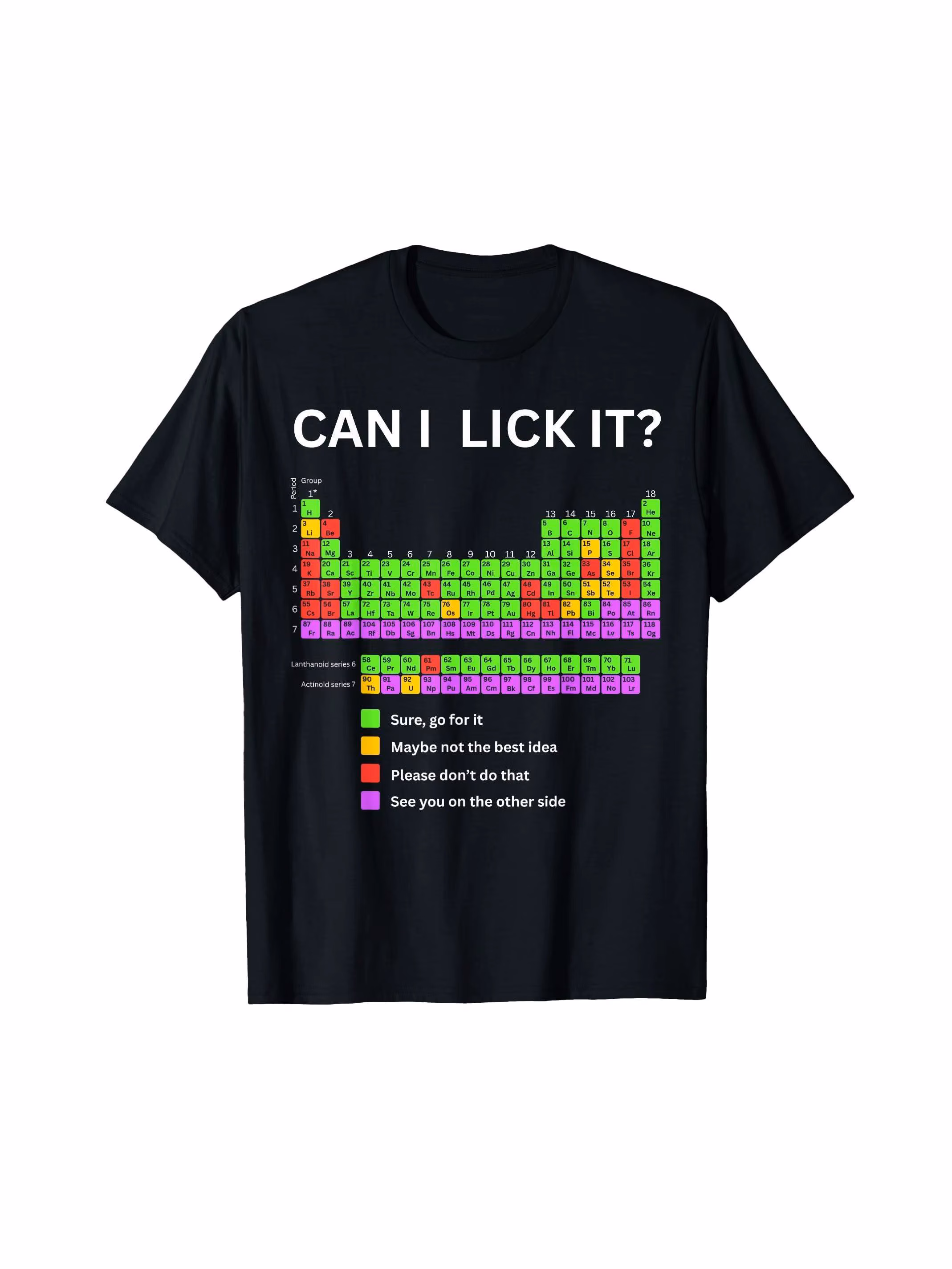 Periodic Table T Shirt 2026 Funny Can I Lick It Graphic 100% Cotton Men Women Unisex Oversized Heavyweight Science Tops