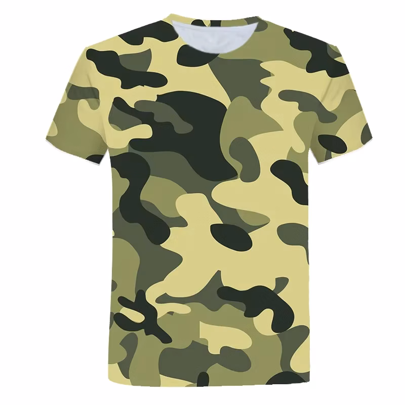 Summer Fashion Men's And Women's Children's T-shirt Camouflage 3d Printed Military Fan Uniform Casual Sports Breathable