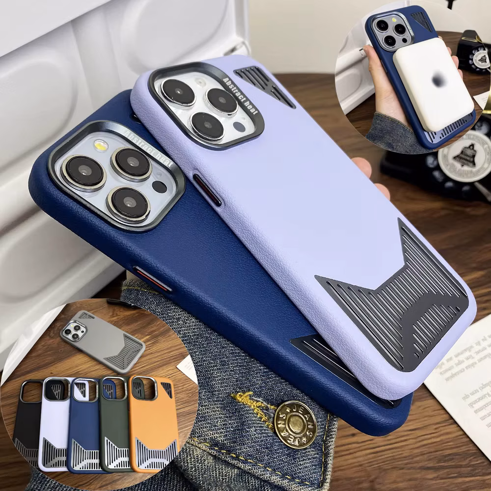 Retro PU Leather Phone Case For iPhone 16 Pro Max 15 Plus 14 Pro 13 12 Pro Series With Support Magnetic Charging
