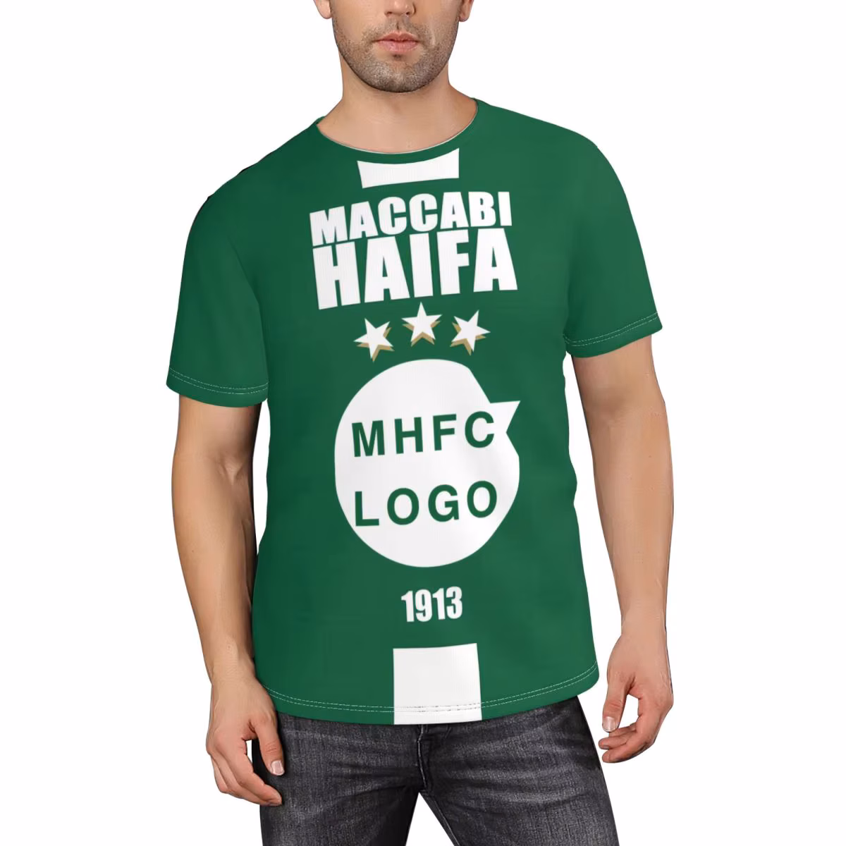 Israel F.C Mhfc Champion Print Short-Sleeve Tee Crewneck T-Shirt for Youth Boys Kids