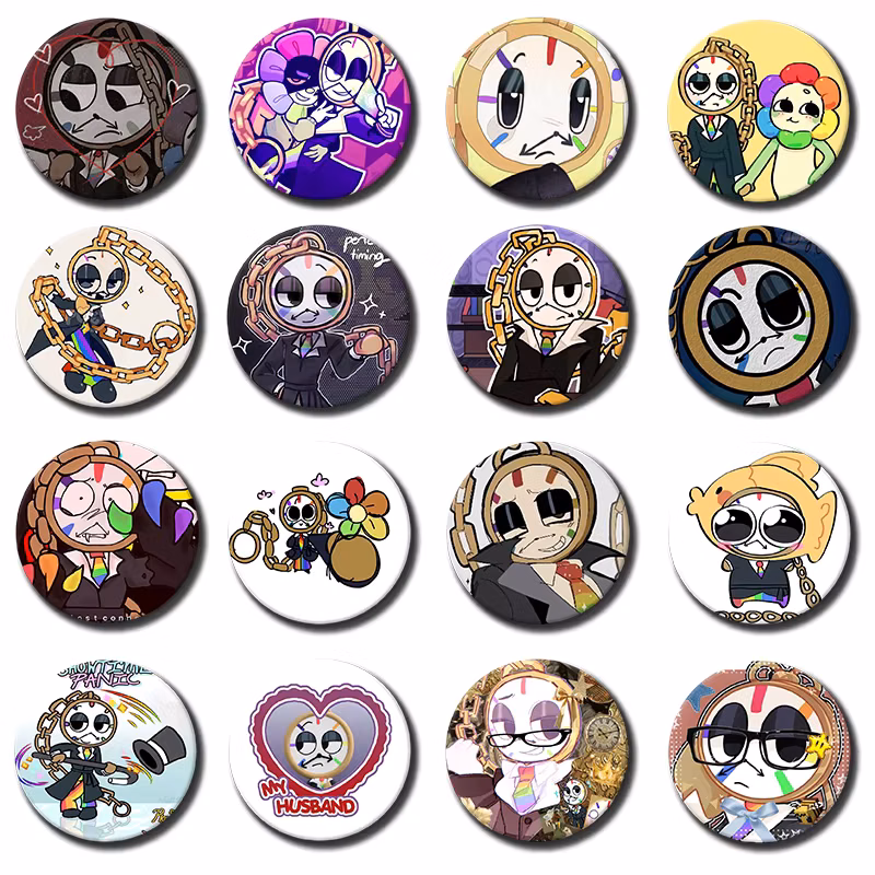 Cartoon Game Character Dyle Button Pin Badge Dyle Brooch Creative Badge for Backpack Clothes Decoration Gift 58mm 1PC