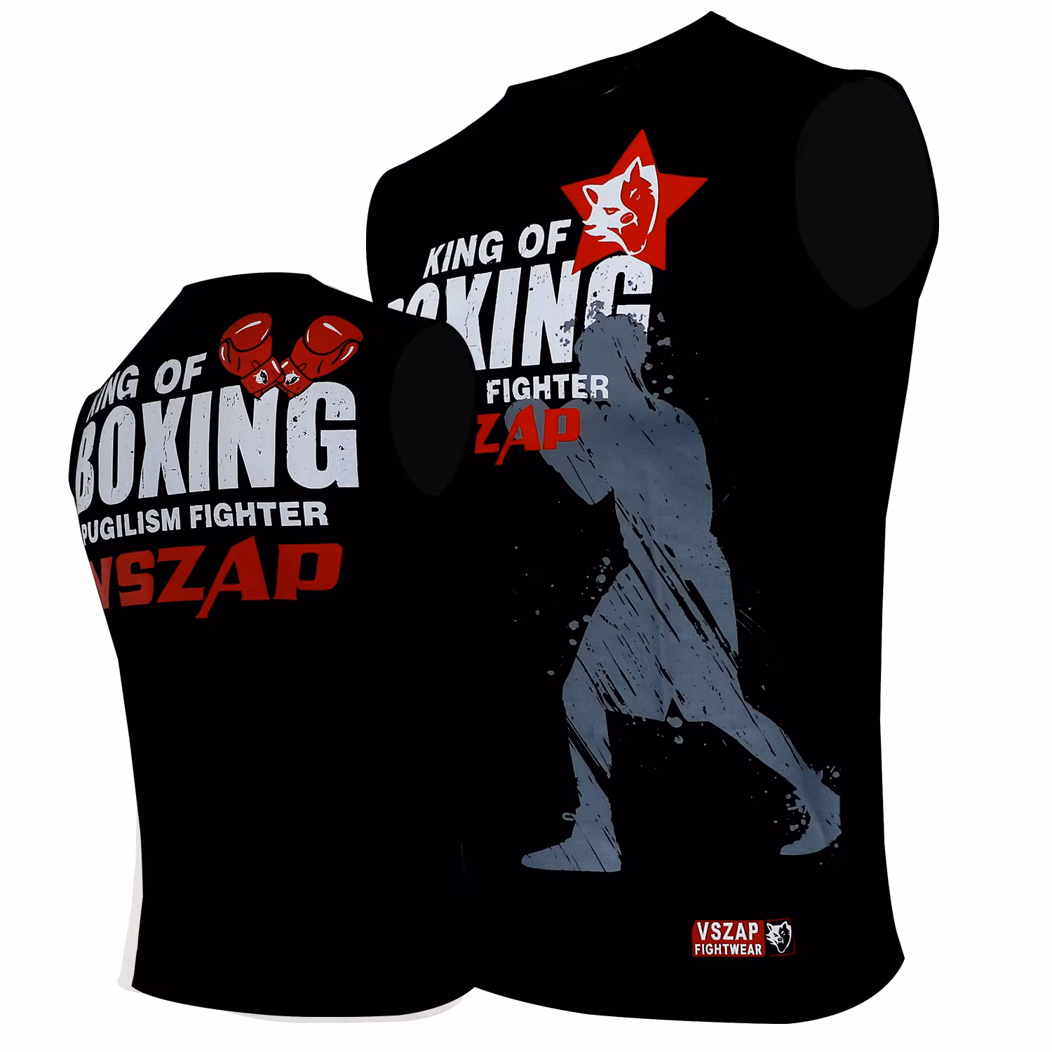Vszap Muay Thai Shirt Kick Boxing Shirt Men Women Sleeveless Fight Kickboxing Tank Top Jersey Jiujitsu Martial Arts MMA