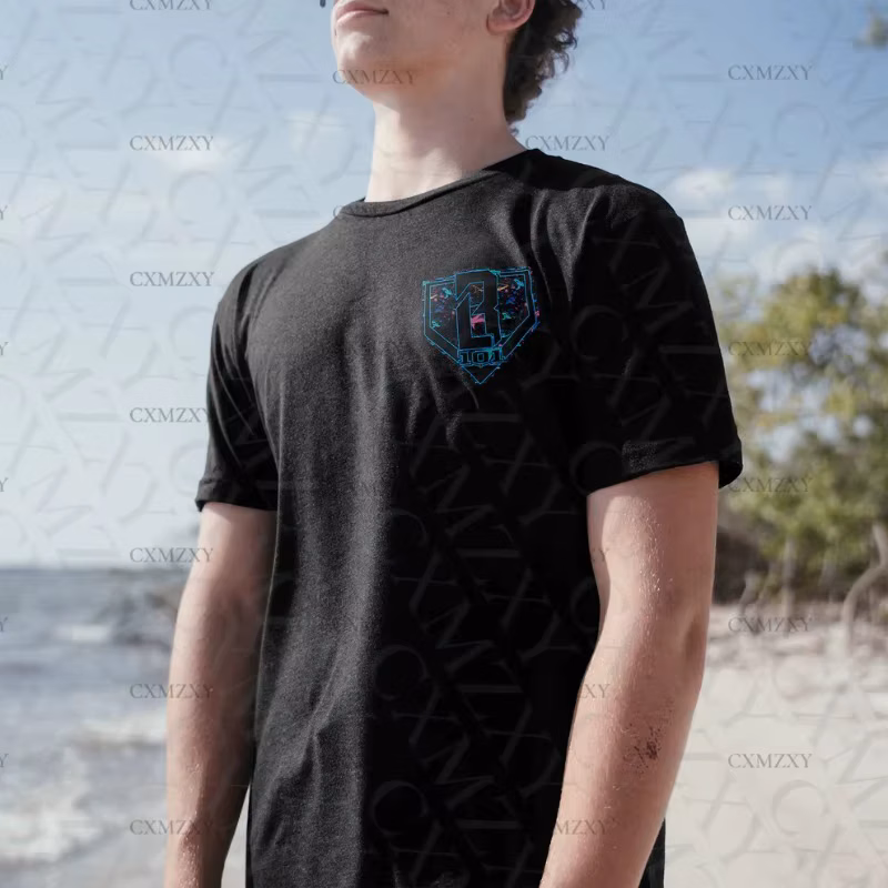 Boys Baseball Lifestyle Shark Youth Tee Print Cotton T-Shirt Breathable Loose Sweat Absorbing Fashion Tee