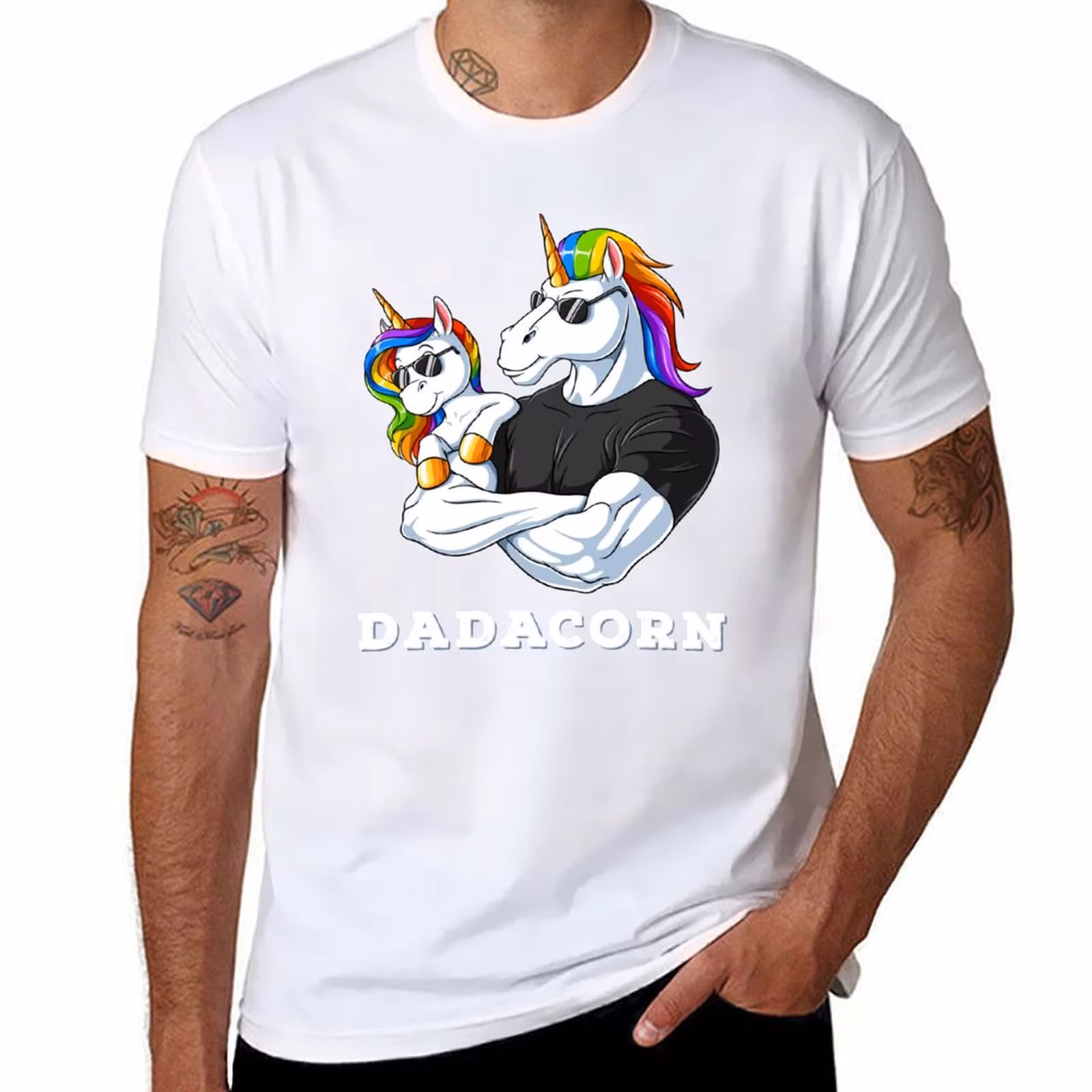 Dadacorn Unicorn Dad and Baby Girl Birthday Princess Father's Day Daughter T-Shirt g man t shirts for men anime tshirt